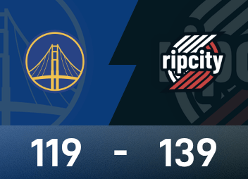 NBA战报：杨瀚森2分1板2帽，开拓者139-119勇士